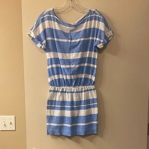 Lilly Pulitzer Blue and White Striped Mini Dress